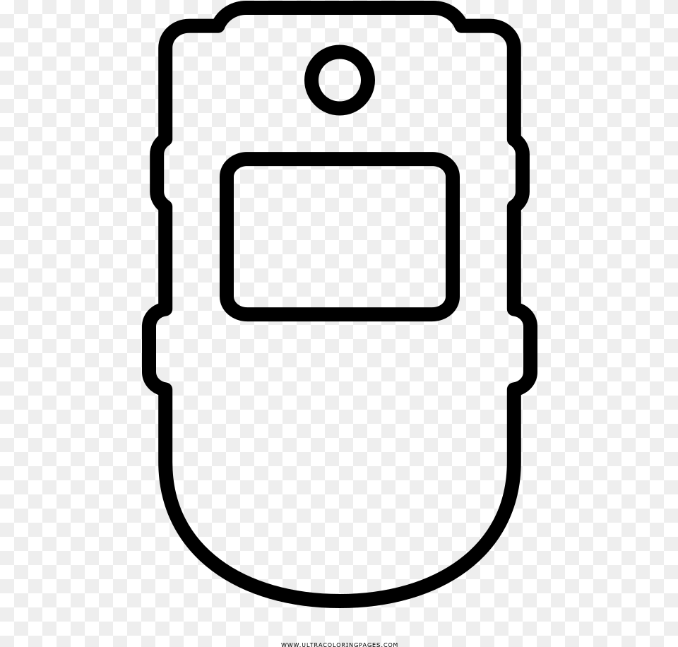 Flip Phone Coloring, Gray Png Image