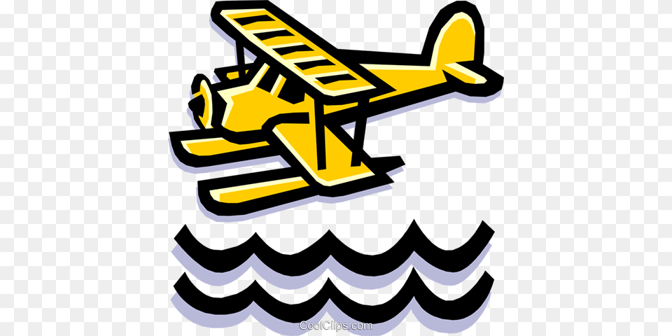 Float Plane Royalty Vector Clip Art Illustration, Aircraft, Airplane, Transportation, Vehicle Png