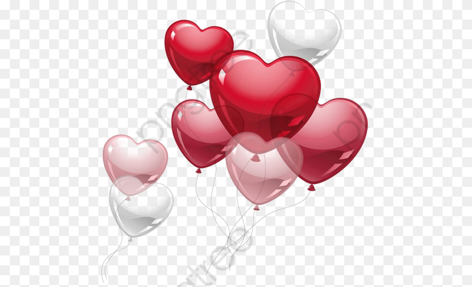 Floating Balloons Red Happy Birthday Heart Balloons, Balloon Free Png Download