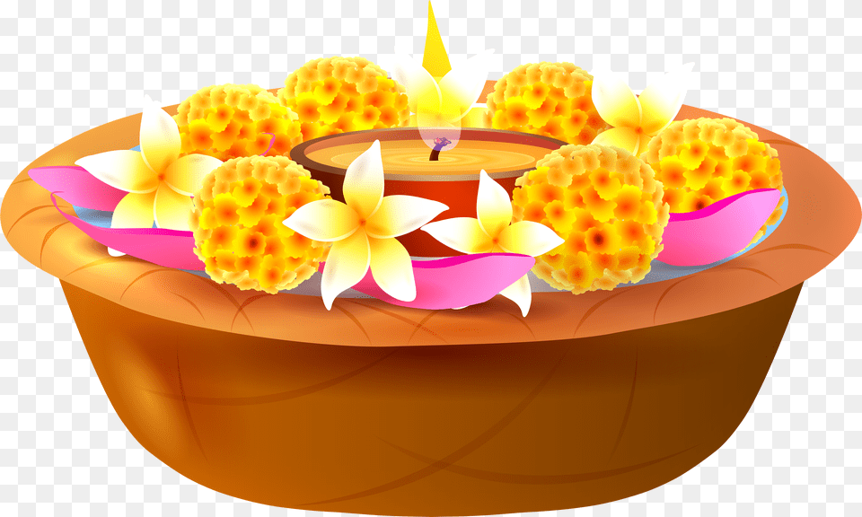 Floating Candles Ganesh Chaturthi Decoration Png Image