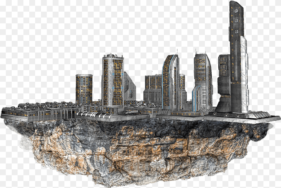 Floating City Clouds Floating City Ruins City Floating City, Urban, Metropolis, High Rise, Building Free Png Download