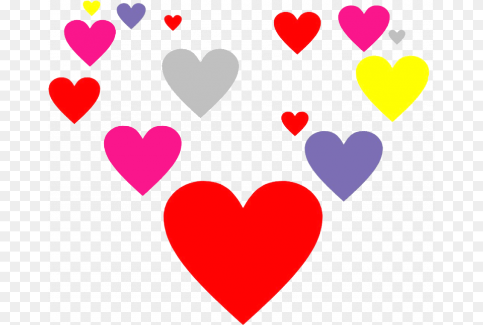 Floating Hearts Heart Different Colors Png