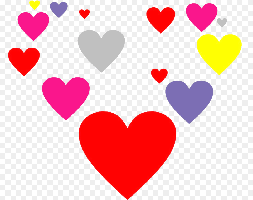 Floating Hearts Hearts With Different Colors, Heart Free Transparent Png