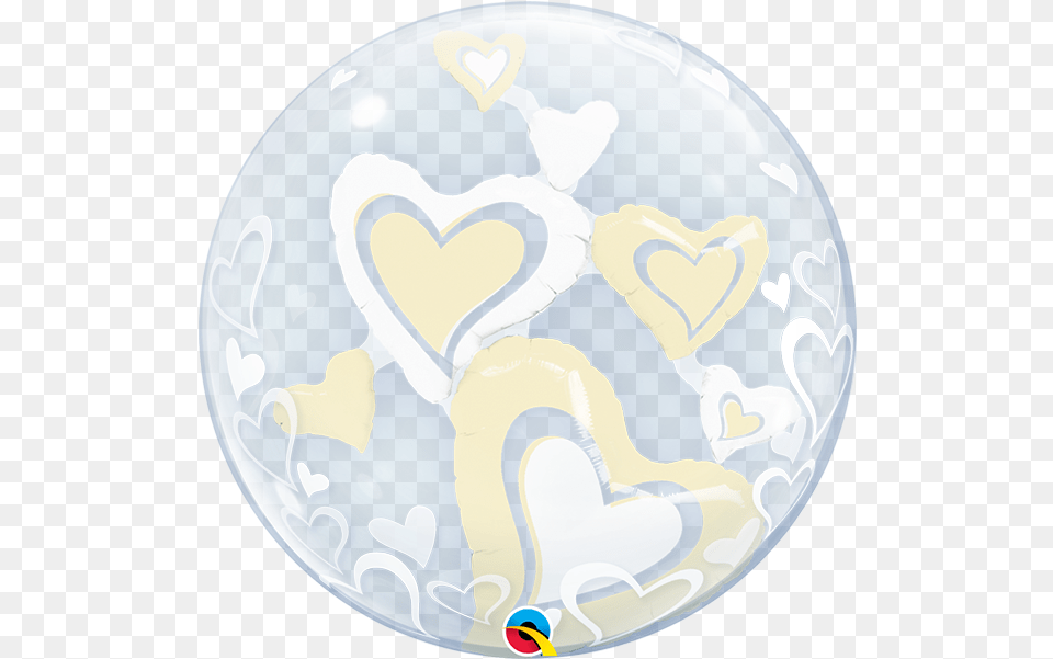 Floating Hearts White U0026 Ivory Floating Hearts Double Heart, Sphere, Plate, Astronomy, Outer Space Free Png Download
