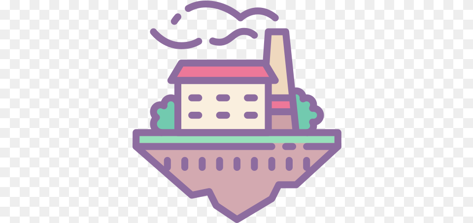 Floating Island Factory Icon Factory Icon Island, Cream, Dessert, Food, Ice Cream Png