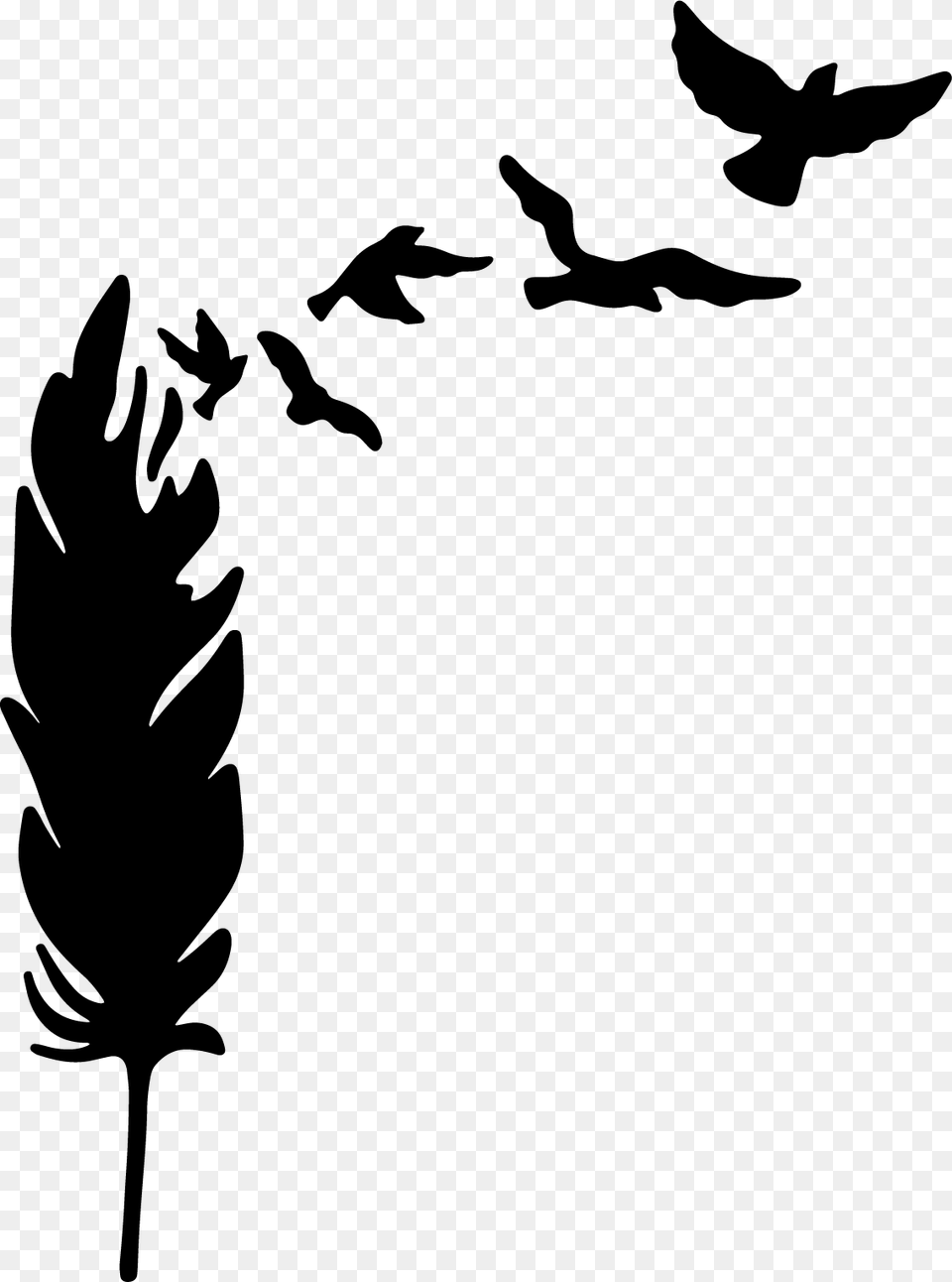 Flock, Silhouette, Stencil, Animal, Bird Free Png Download