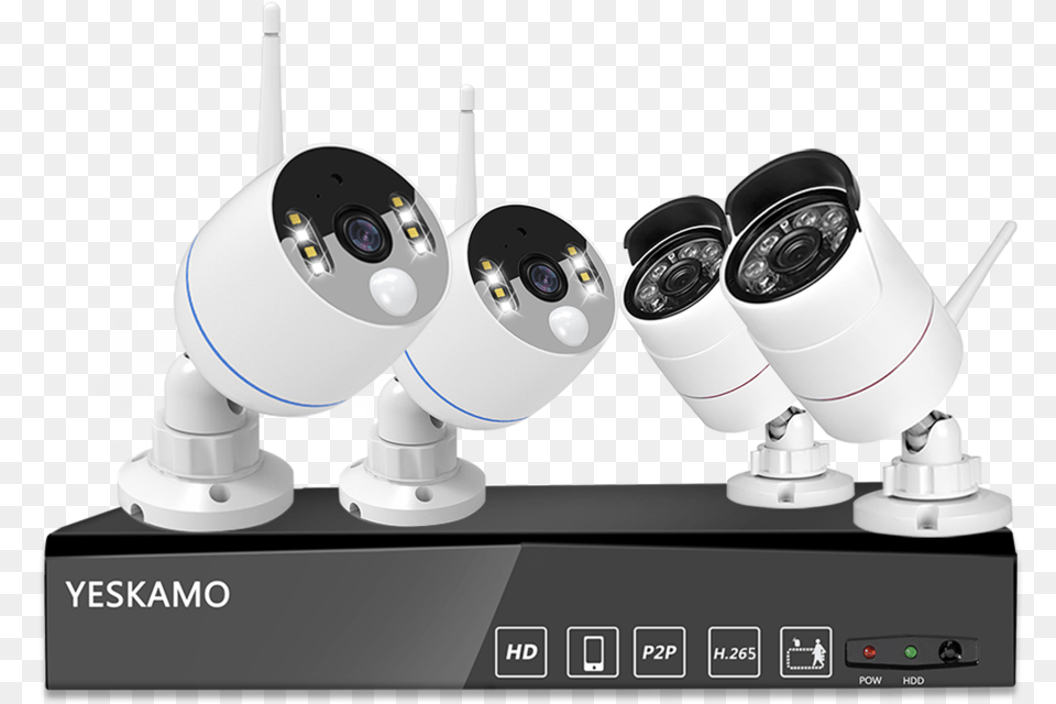 Floodlight Camsamp Bullet Cameras With Nvr Kit Network Video Recorder, Lighting, Electronics Free Transparent Png