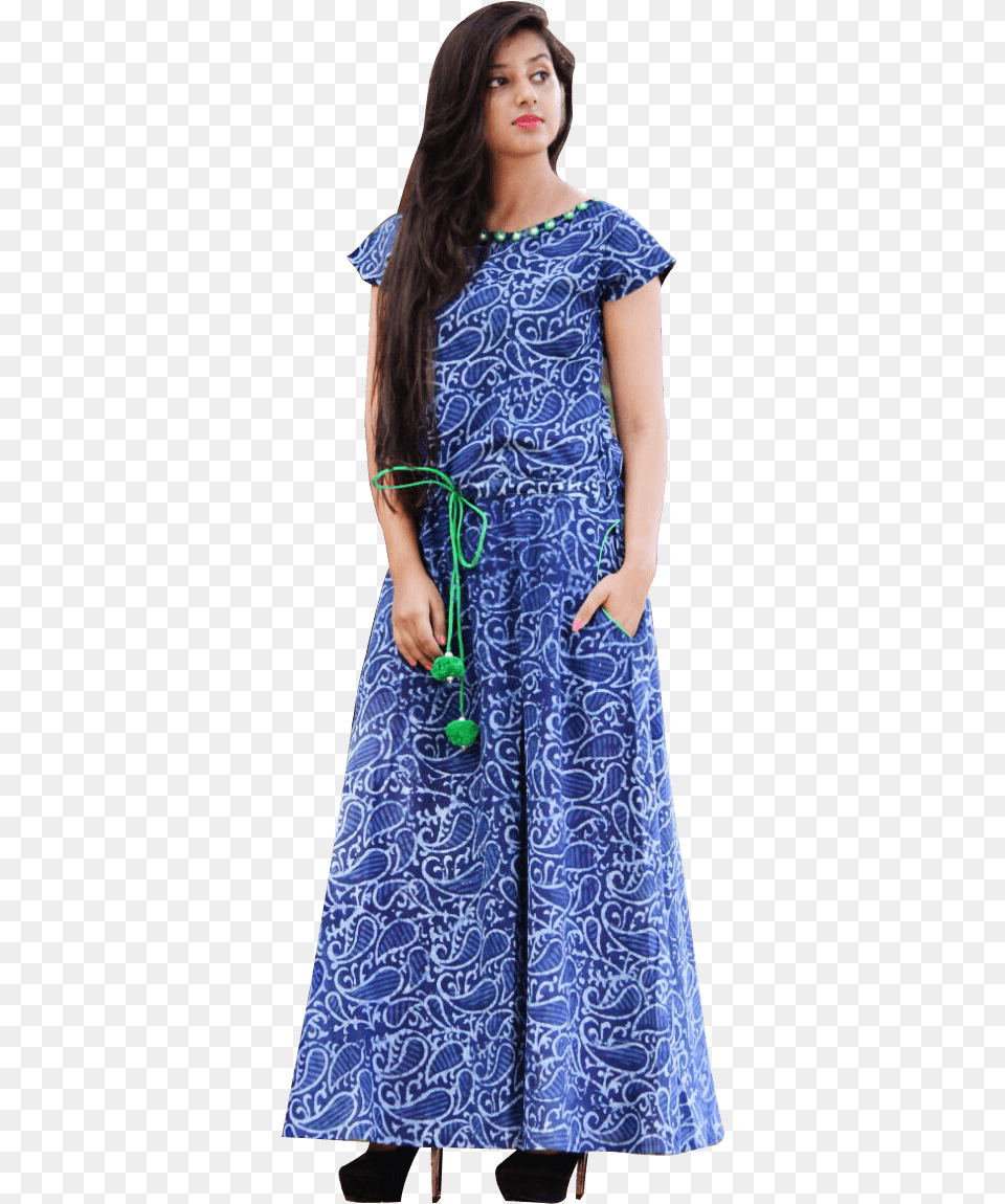 Floor Length Kurti Blue, Clothing, Dress, Evening Dress, Formal Wear Free Png Download