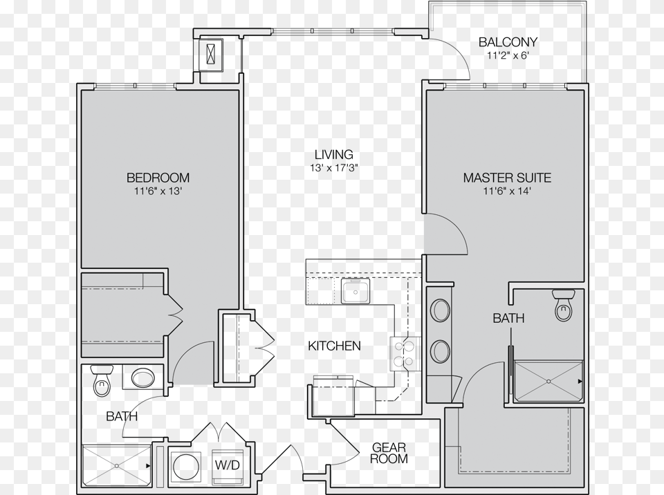 Floor Plan C 2 Bedroom Apartment Floor Plans, Diagram, Floor Plan Png