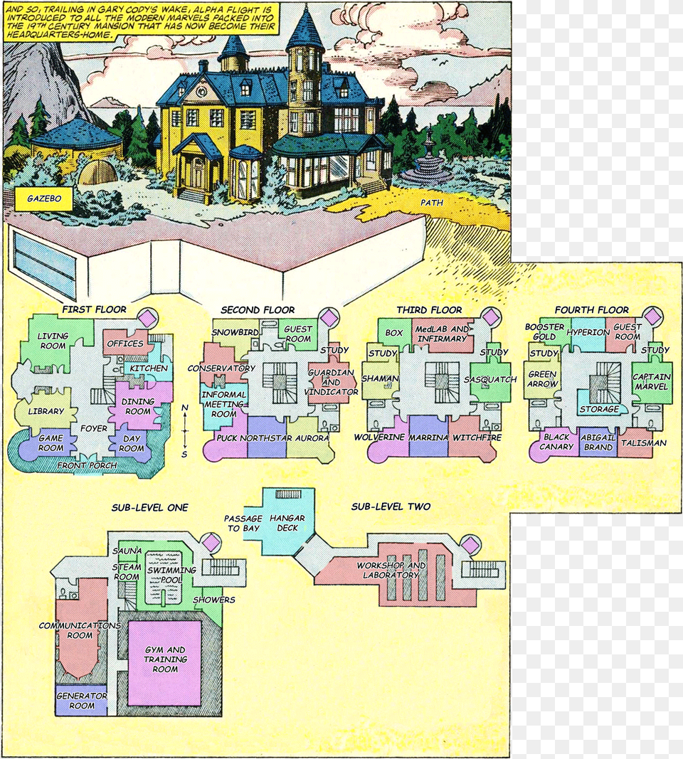 Floor Plan Mansion Alpha Comics, Neighborhood, Architecture, Book, Building Free Png