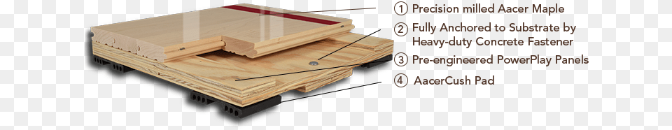 Floor System With Good Shock Absorption And Resilience Basketball Flooring System, Plywood, Wood, Lumber Free Png Download