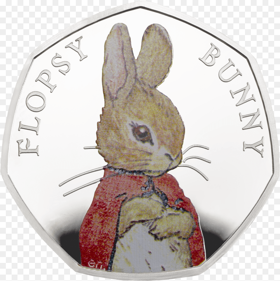 Flopsy Bunny 2018 Uk 50p Silver Proof Coin Rev Tone 2018 Peter Rabbit Coins, Money, Animal, Canine, Dog Free Png Download