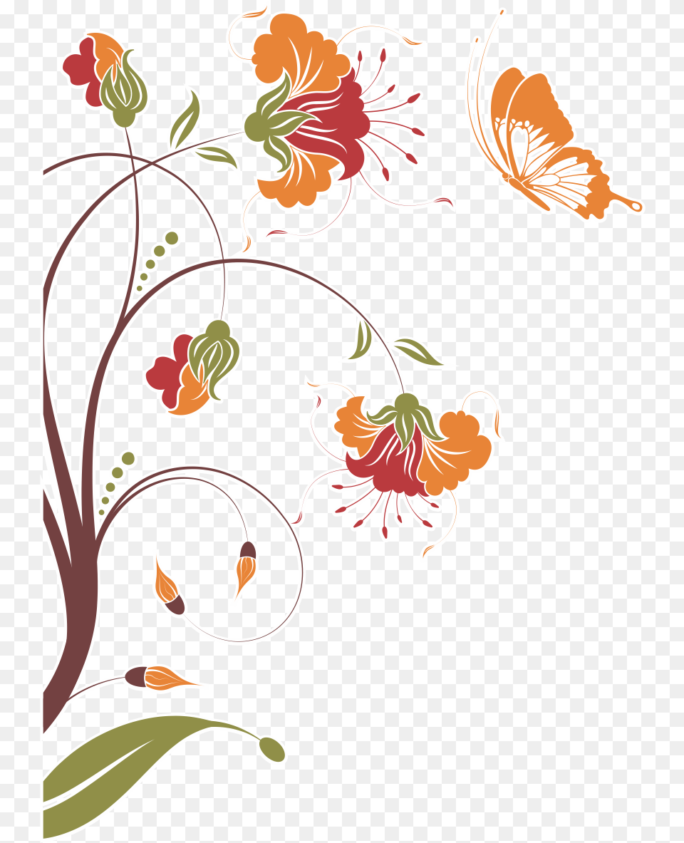 Flor Da Selva Arabesco Borboletas, Art, Floral Design, Graphics, Pattern Png Image