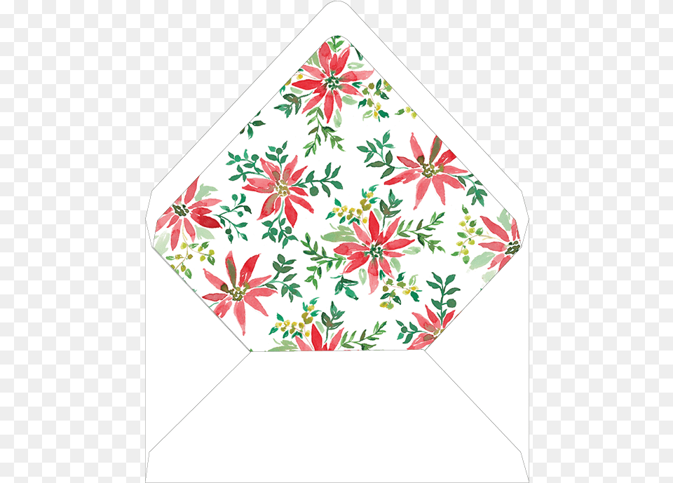 Flor De Noche Buena Border Landscape Liner Triangle, Envelope, Mail, Pattern Free Png Download