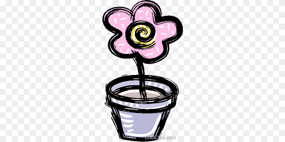 Flor Em Um Vaso De Flores Livre De Direitos Vetores Clip Art, Purple, Appliance, Blow Dryer, Device Free Png Download