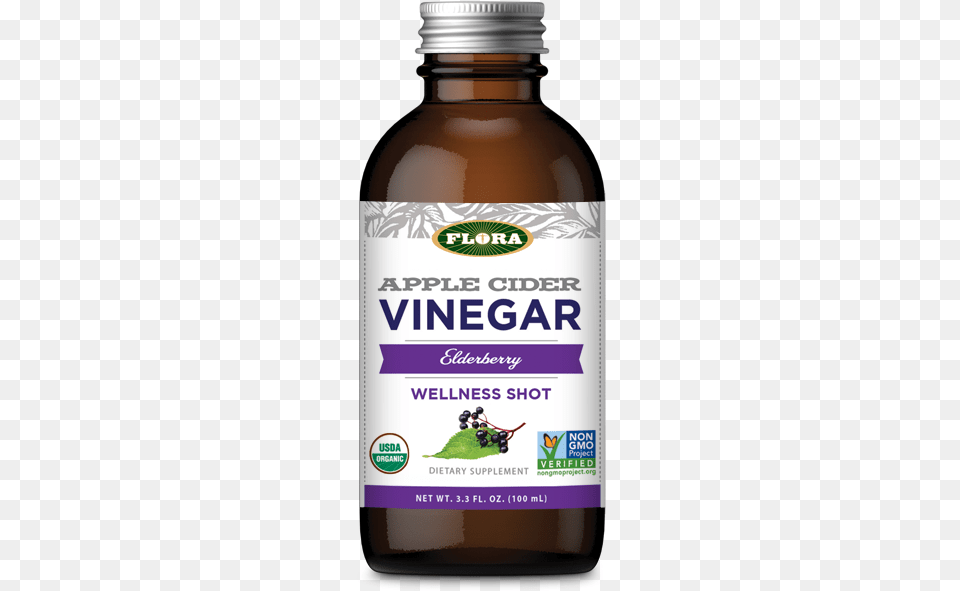 Flora Apple Cider Vinegar Shots, Syrup, Seasoning, Plant, Herbs Png Image