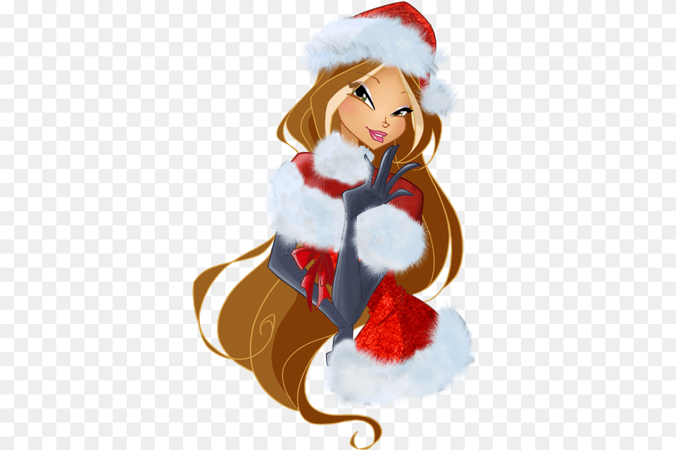 Flora Christmas Merry Christmas Winx Flora, Elf, Person, Face, Head Free Png Download