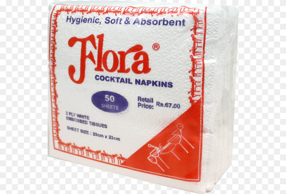 Flora Cocktail Napkin 2 Ply 50 Sheets Flora Tissue, Paper, Powder Free Png