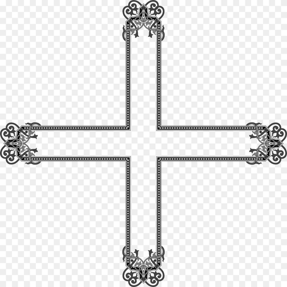 Floral Big Christian Cross, Symbol Png Image