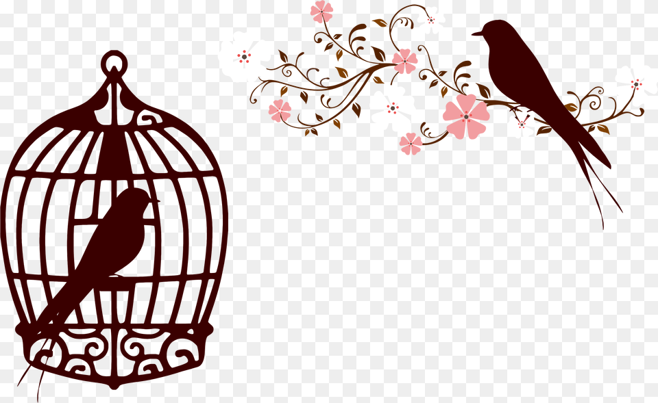 Floral Birds Silhouette No Background Icons, Animal, Bird Free Png