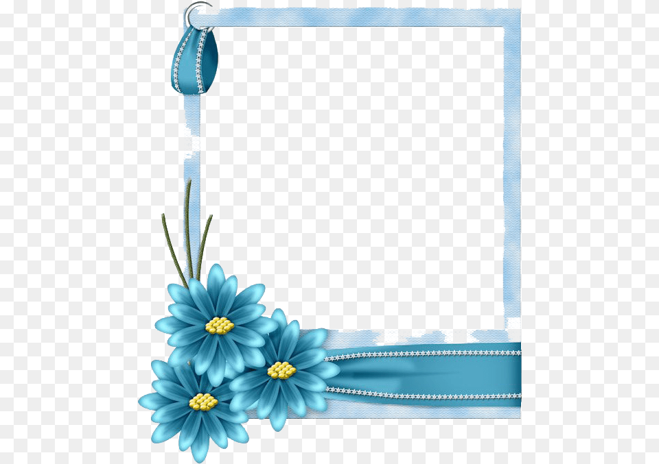 Floral Blue Frame File Blue Flower Border Design, Brush, Device, Tool, Accessories Free Transparent Png