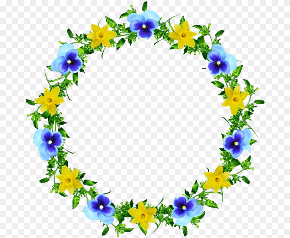 Floral Blue Frame Image All Border Blue And Yellow Flowers, Anemone, Flower, Plant, Pattern Free Transparent Png