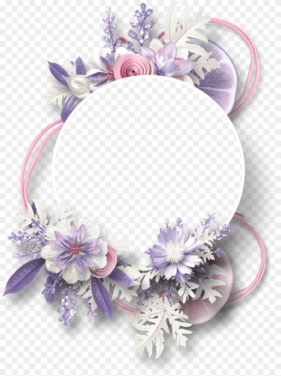 Floral Border Borders And Frames Borders Free Flower Purple Flower Border, Accessories, Plant, Jewelry Png