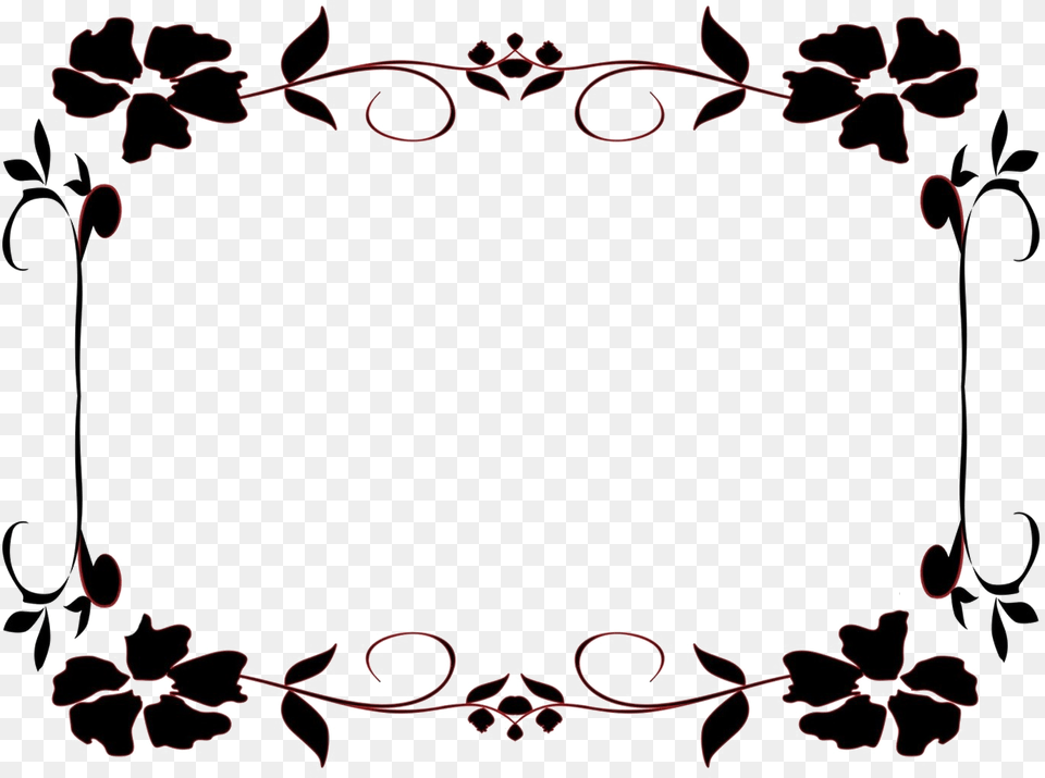 Floral Border Designs Photo Background Flower Borders Black And White Clipart, Accessories, Jewelry Free Png Download