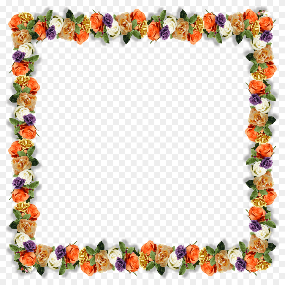 Floral Border Frame On Pixabay Flower 3d Frame, Accessories, Plant, Flower Arrangement, Rose Free Png