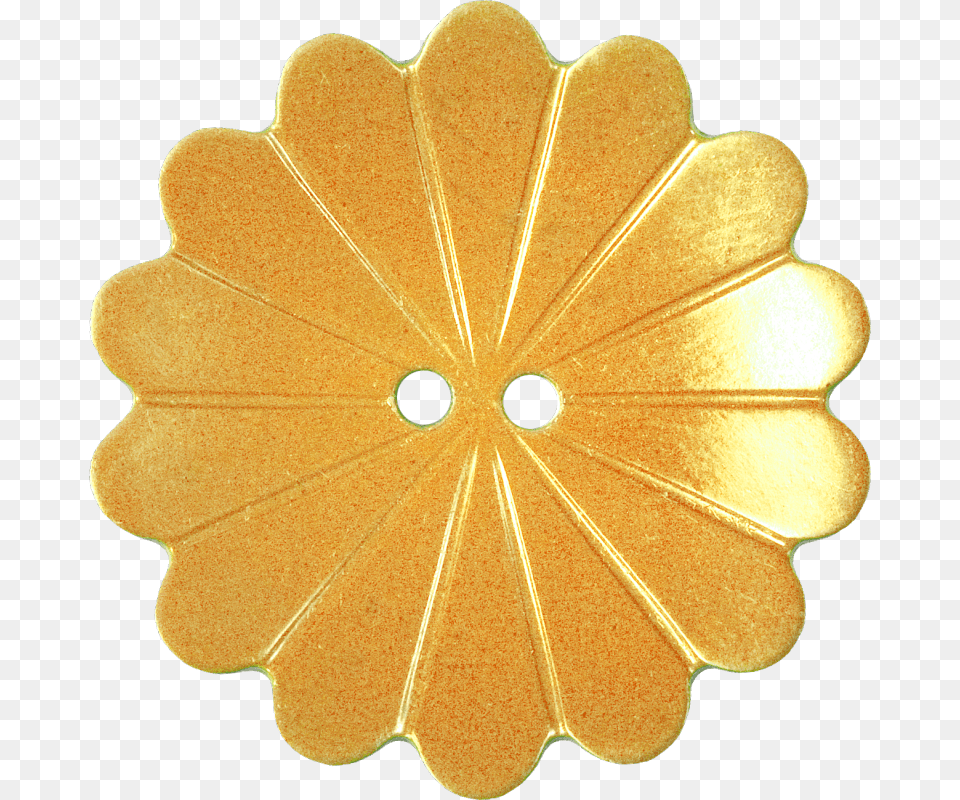 Floral Button With Fourteen Petals Gold, Leaf, Plant, Paper, Food Png