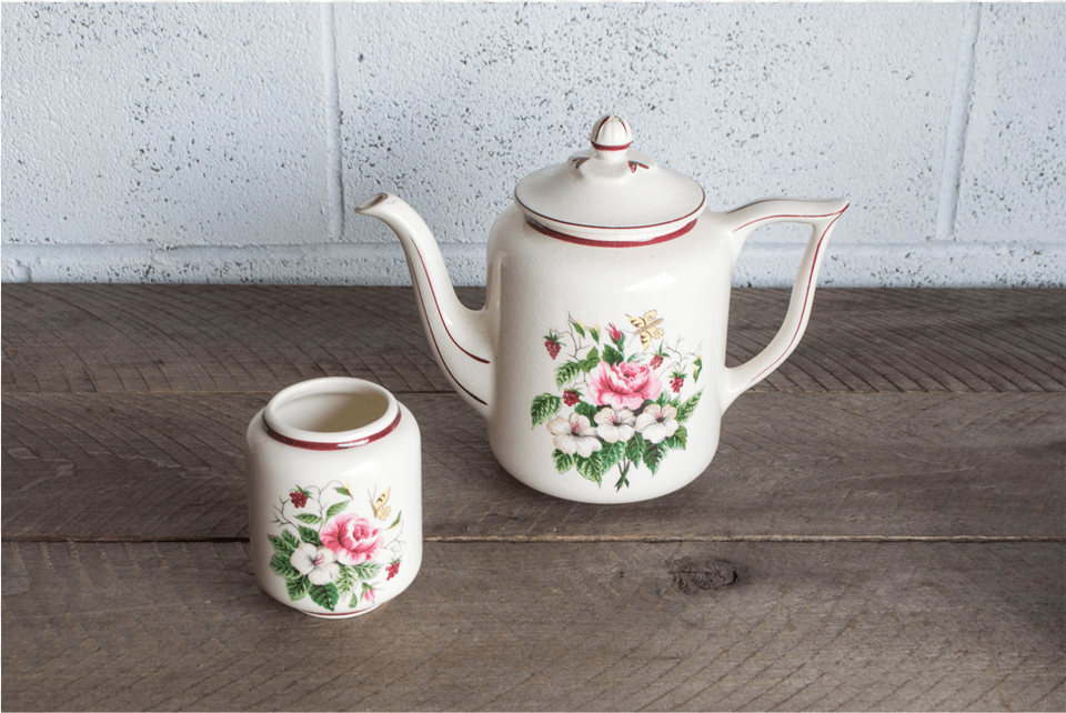 Floral Ceramic Teapot Amp Cup Set Teapot, Art, Cookware, Porcelain, Pot Free Png Download