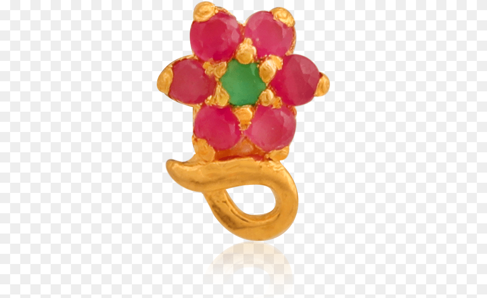 Floral Charm Gold Nose Pin Artificial Flower, Accessories, Jewelry, Gemstone Free Transparent Png