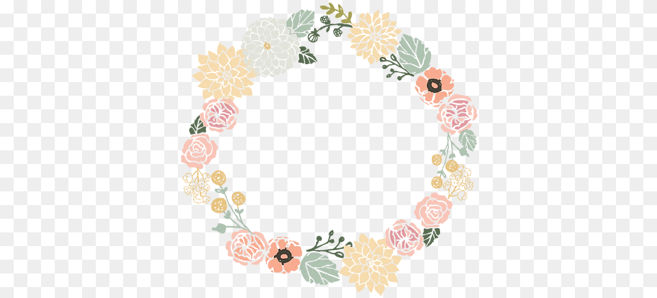 Floral Circle Frame Clip Art Ohmynai Designs Frame Flower Vector, Floral Design, Graphics, Pattern, Plant Png Image