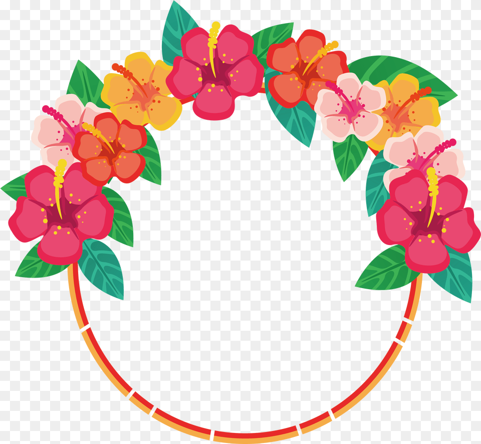Floral Clipart Round Flower Border Designs, Plant, Birthday Cake, Cake, Cream Png Image