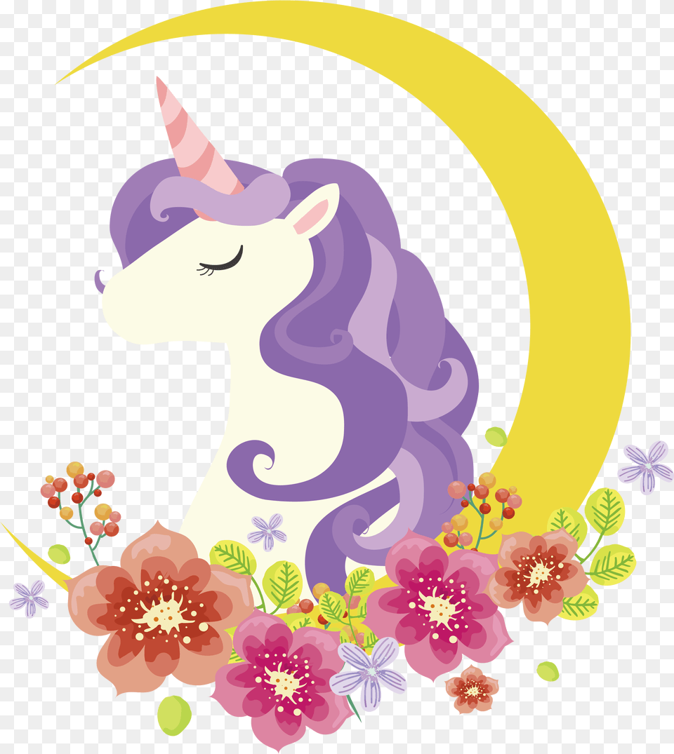 Floral Clipart Unicorn Unicorn Icon, Art, Graphics, Flower, Plant Free Png Download