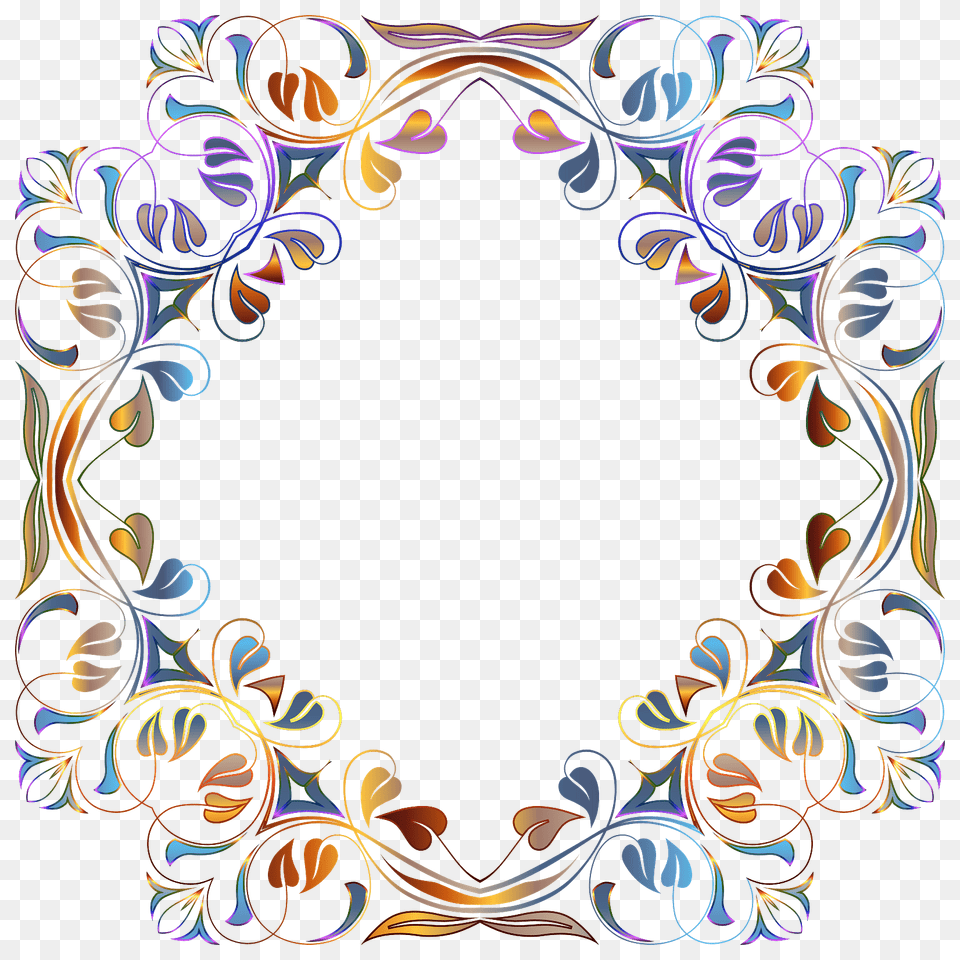 Floral Coloured Frame, Art, Floral Design, Graphics, Pattern Free Png Download