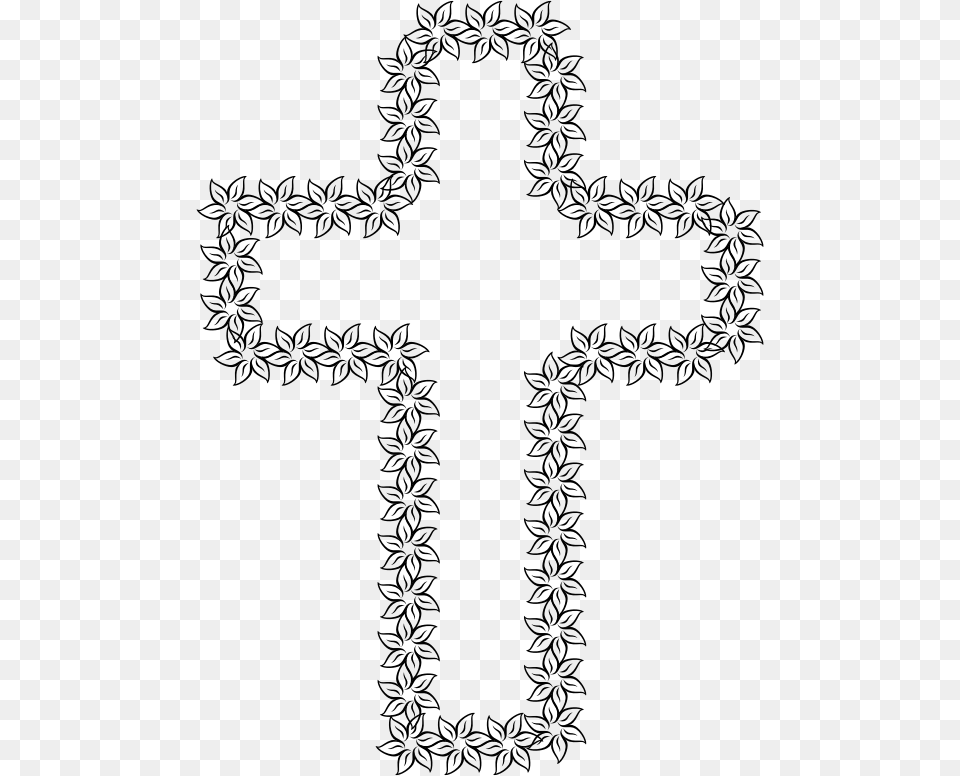 Floral Cross Ii Cross, Gray Png Image