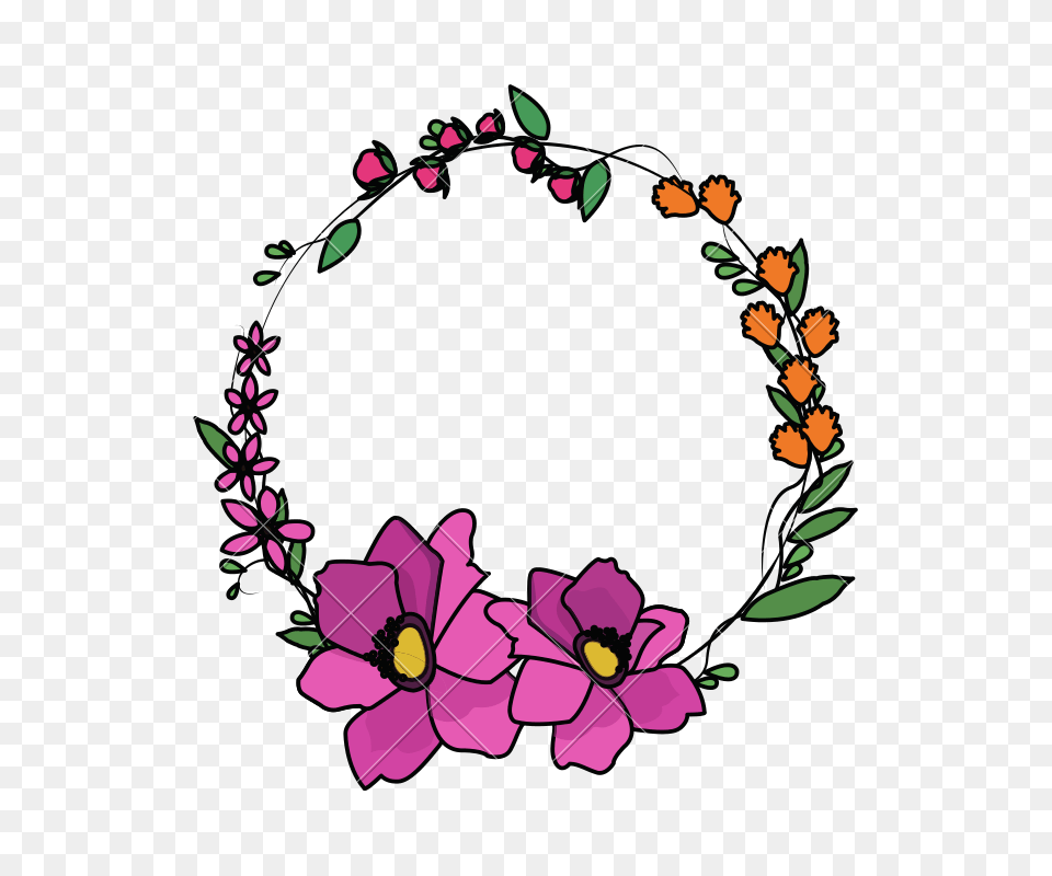 Floral Crown, Art, Pattern, Purple, Graphics Png Image