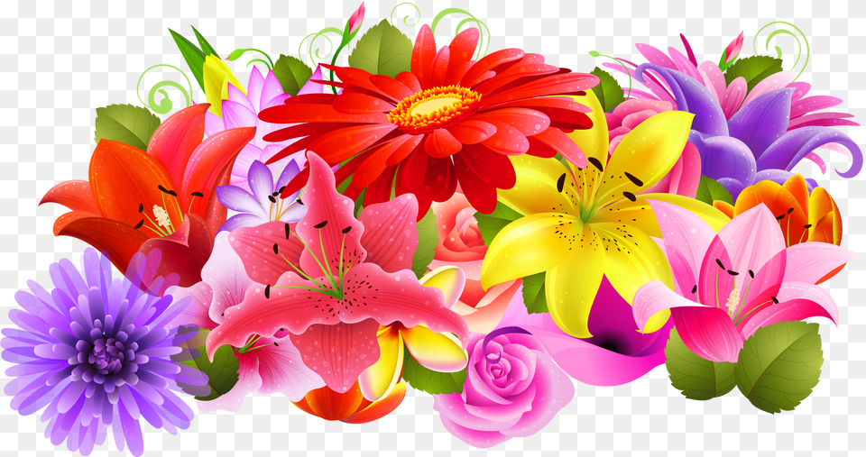 Floral Decor Clipart Format Flowers Hd Free Png Download