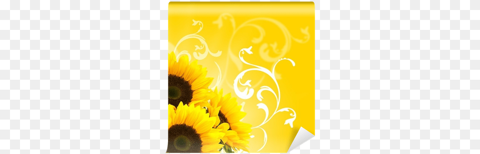 Floral Design And Sunflowers Sun And Flower Decor Border Background Border Sunflower, Plant, Art, Floral Design, Graphics Free Transparent Png