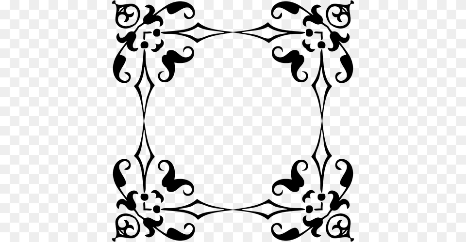 Floral Design Clipart, Gray Png Image