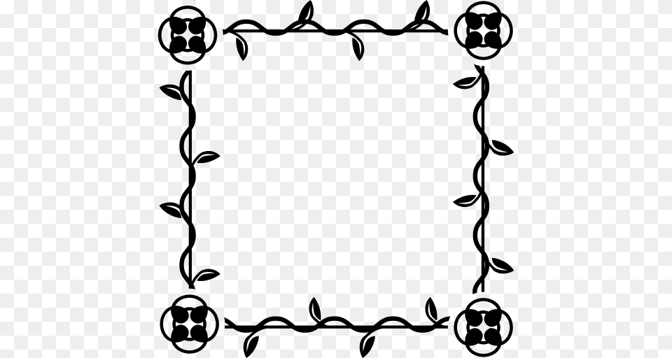 Floral Design Corner Ornamental Shape Icon, Gray Free Png Download