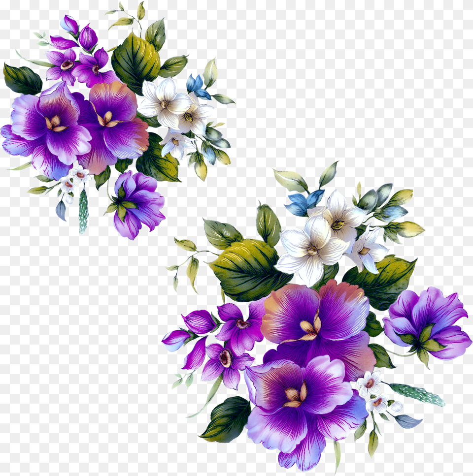 Floral Design Flower Purple Flower Purple, Geranium, Plant, Flower Arrangement, Pattern Free Transparent Png