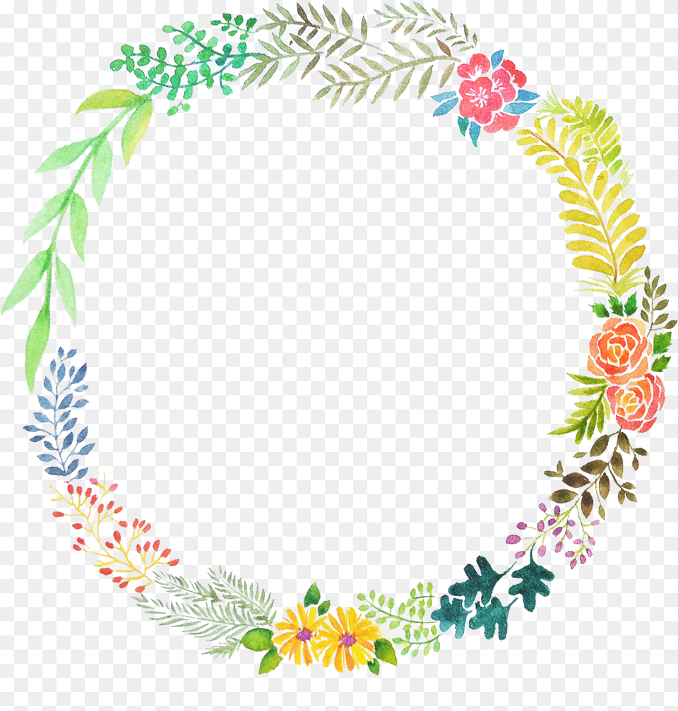 Floral Design Flower Wreath Paper Watercolor Painting Circle Flower Frame Paint, Art, Floral Design, Graphics, Pattern Png