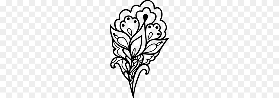 Floral Design Leaf Flowering Plant Line Art, Gray Free Png Download