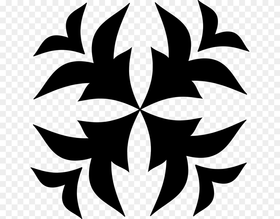 Floral Design Motif Decorative Arts Black And White, Gray Png Image