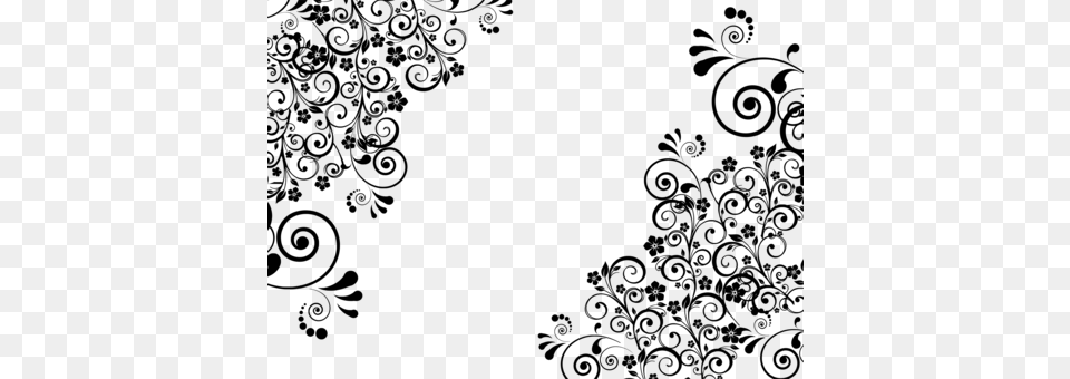 Floral Design Ornament Decorative Arts Flower Drawing Floral Silhouette, Gray Free Png