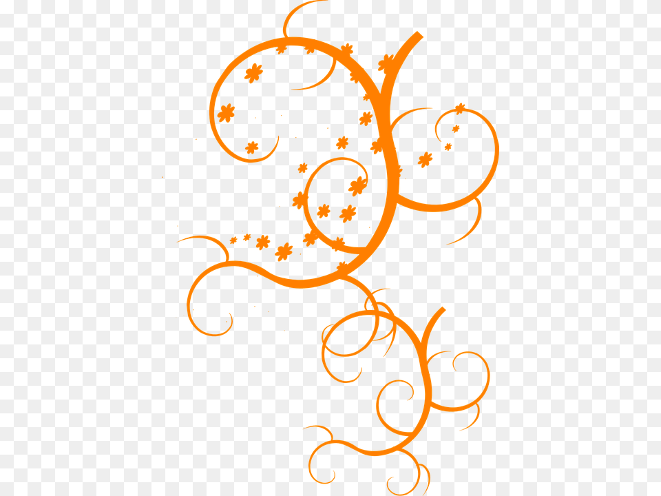 Floral Design Ornament Vine Swirl Orange Vector Floral Amarillo, Art, Floral Design, Graphics, Pattern Free Png