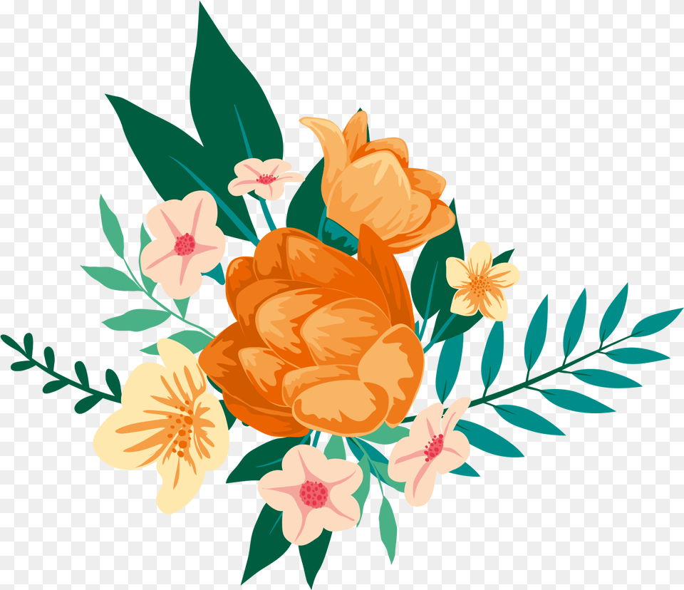 Floral Design Painting Flower Clip Art Flowers Orange Watercolor Flowers, Floral Design, Graphics, Pattern, Plant Free Transparent Png