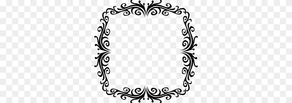Floral Design Picture Frames Visual Arts Ornament Line Art Free, Gray Png Image